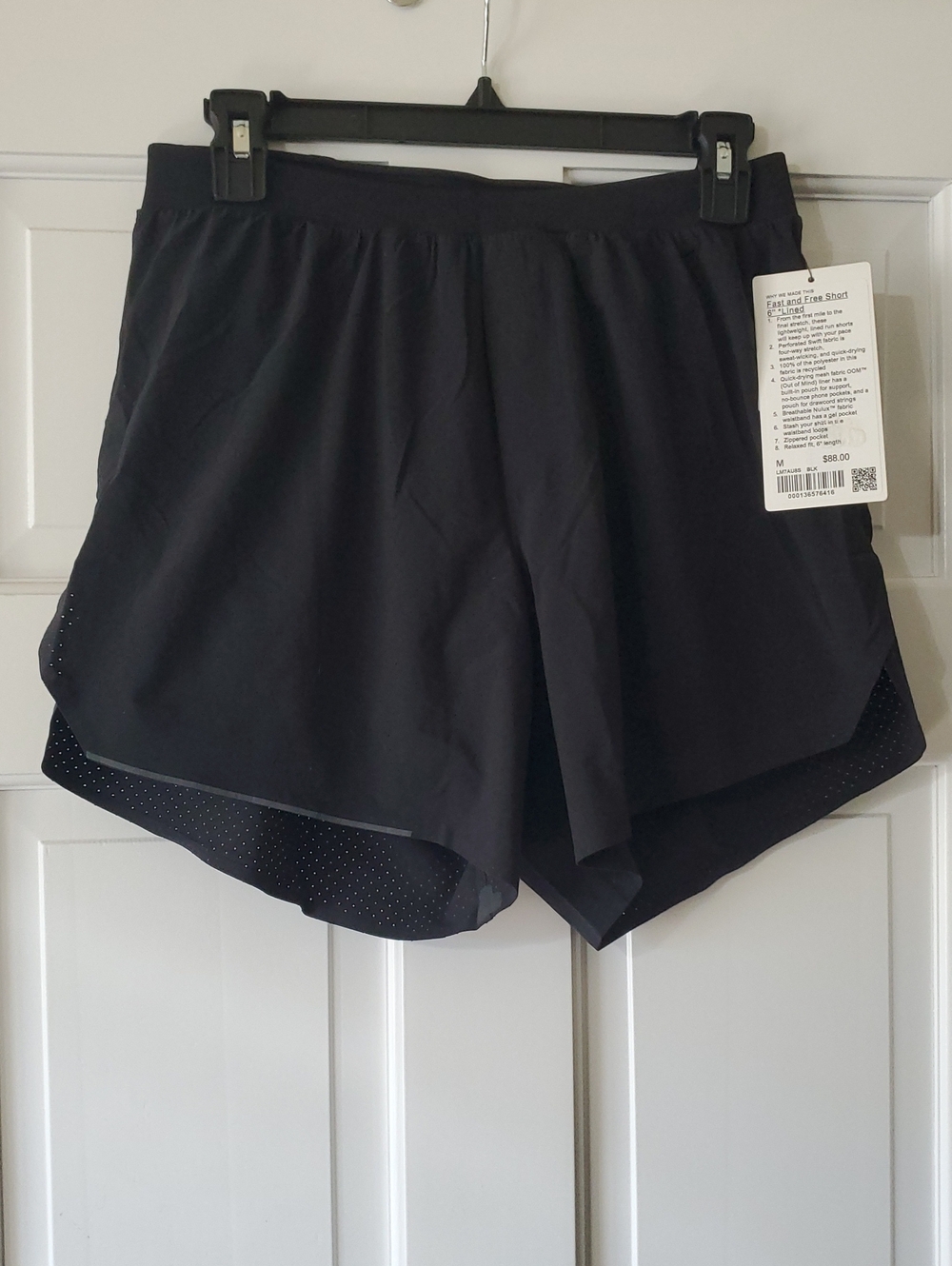 NWT lululemon Fast And Free Short 6in Lined Mens Sz M Black